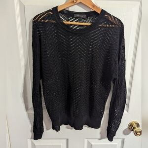 Isabel Marant Womens Sweater Size 38 Black Long Sleeve Pullover Linen Linen Flaw